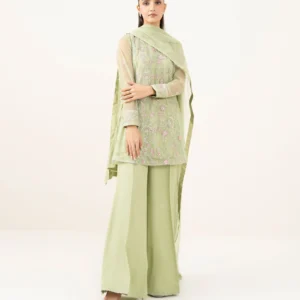 3 PIECE - EMBROIDERED NET SUIT