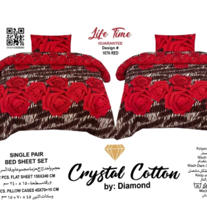 Crystal Cotton 2pcs bed sheet for 2 single beds produce by Diamond
