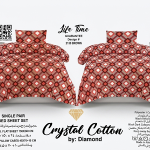 Crystal Cotton 2pcs bed sheet for 2 single beds produce by Diamond