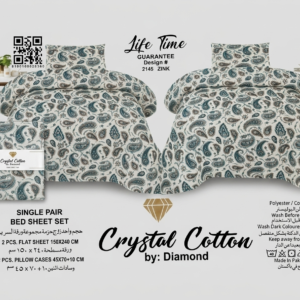Crystal Cotton 2pcs bed sheet for 2 single beds produce by Diamond