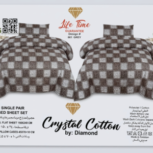 Crystal Cotton 2pcs bed sheet for 2 single beds produce by Diamond