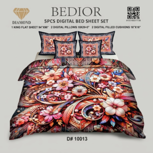 5Pcs 3D Digital Bed Sheet Set for king size bed